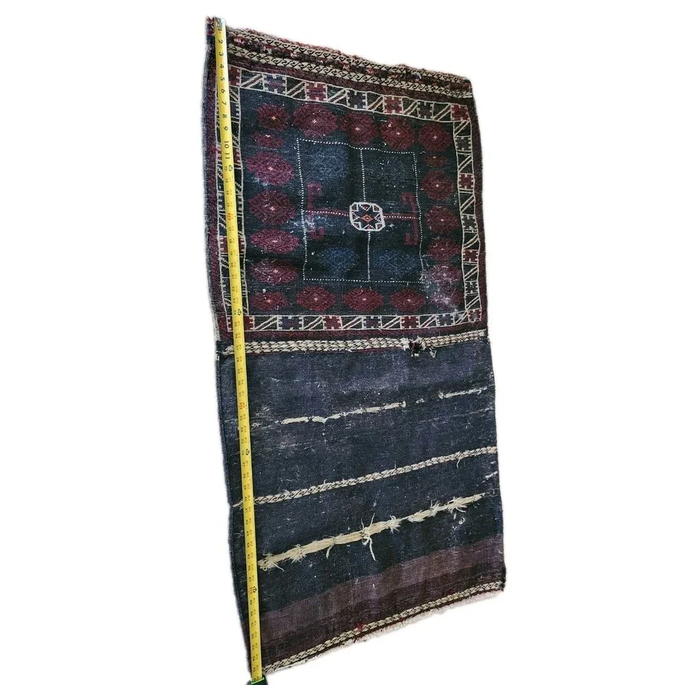 Antique Hand Knotted Wool Khorjin Double Saddlebag Tribal Rug 56x31.5